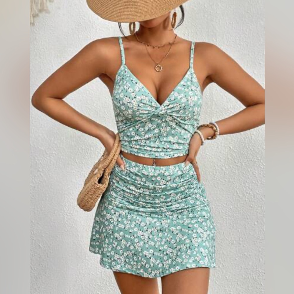 Floral Cami Top and Skirt